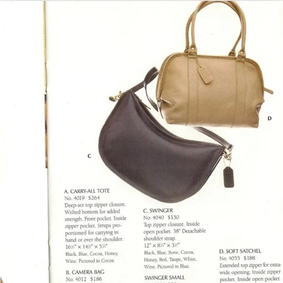 Vintage Large Coach Swinger Purse in Wine - Picture 2 of 7